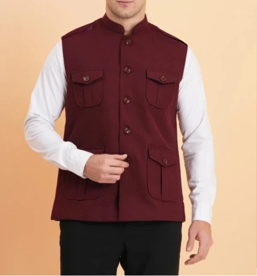 Premium Men's Safari Style Cut Sleeve Jacket | 4 Pocket Waistcoat | Easy Return| Cash On Delivery | Free Shipping|